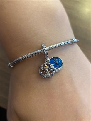 Disney Karlar Ülkesi Kardan Adam Olaf Çift Sallantılı Gümüş Charm