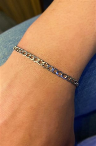 Erkek 3 mm İnce Çelik Bileklik