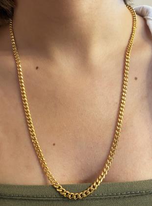 Erkek 4 mm Gold Renk Çelik Zincir 