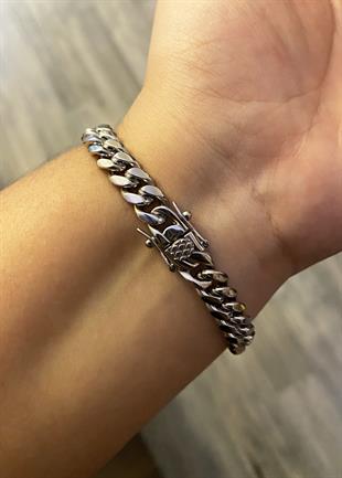 Erkek 8 mm Panzer Zincir Bileklik