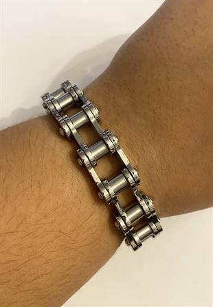 Erkek Bisiklet Zinciri Model 1 cm Kalınlığında  Çelik Bileklik