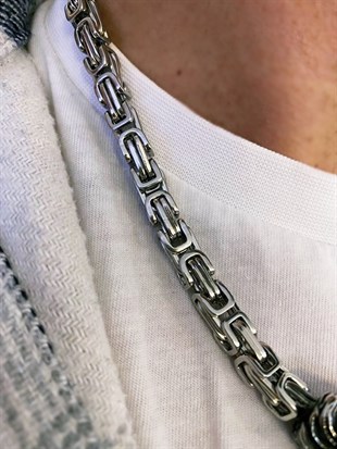 Erkek Çelik Aslan Başı Detay Kral Kolye