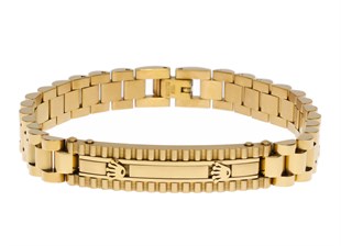 Erkek Çift Taç Model Çelik Bileklik