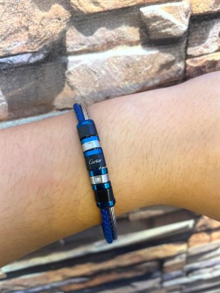 Erkek Deri ve Silver Renk Çelik Detay Bileklik