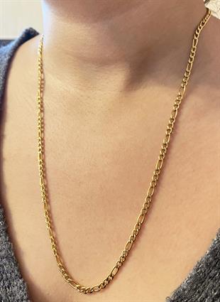 Erkek Gold Renk 3 mm Çelik Kolye 