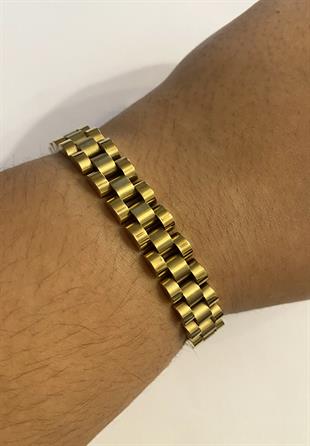 Erkek Hasır Model 1 cm Kalınlığında Çelik Bileklik