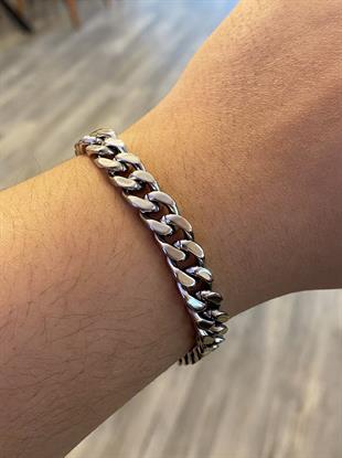 Erkek Kalın Zincir Model Çelik Bileklik