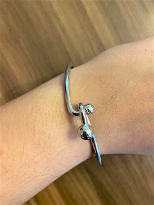 Erkek Kanca Detay Gümüş Bilezik