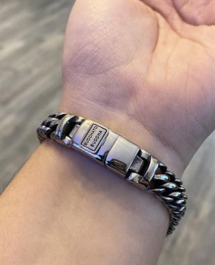 Erkek Örgü Model Çelik Bileklik 