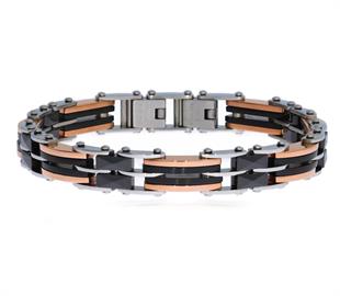 Erkek Rose Detay Çelik Çift Taraflı Bileklik