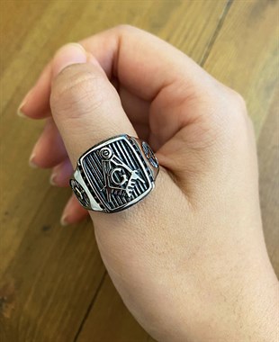 Erkek Sembol Detay Çelik Yüzük