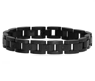 Erkek Sembol Detay Siyah Renk Çelik Bileklik