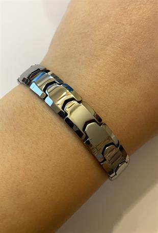 Erkek Silver Renk Tungsten Bileklik