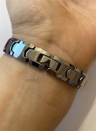 Erkek Silver Renk Tungsten Bileklik