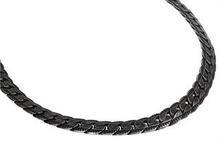 Erkek Siyah Renk Çelik Zincir Kolye