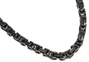 Erkek Siyah Renk Kral Model Çelik Kolye