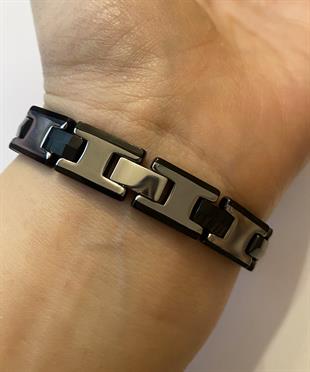 Erkek Siyah Renk Tungsten Bileklik