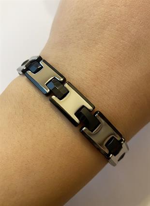 Erkek Siyah Renk Tungsten Bileklik