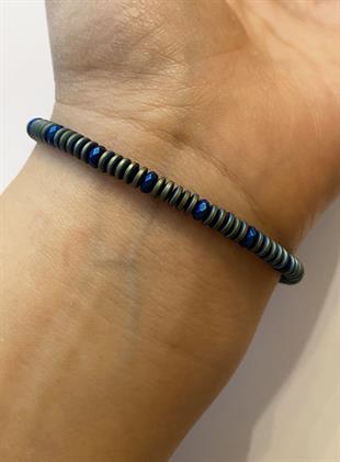 Erkek Taç Model Çift Taraflı Doğaltaş Boncuk Bileklik