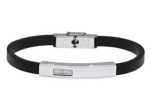 Erkek Taş Detay Deri Bileklik