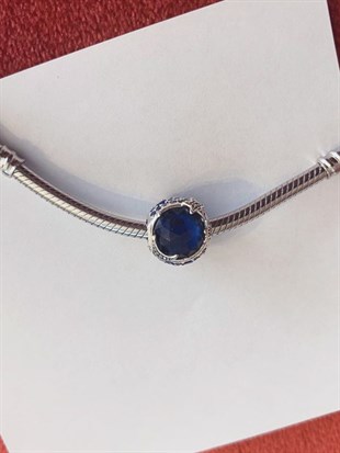 Gökyüzü Mavisi Işıltılı Yıldızlar Model Gümüş Charm