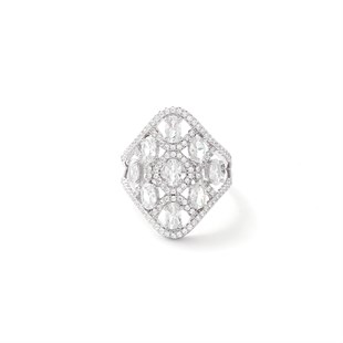 Gümüş İthal Ve Kararma Yapmaz Swarovski Taş Tasarım Yüzük
