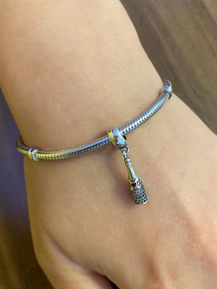 Gümüş Şampanya Şişesi Model Charm