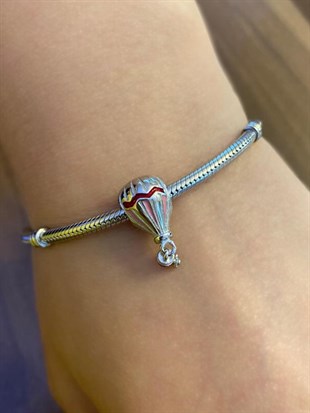 Gümüş Uçan Balon  Detaylı  Charm