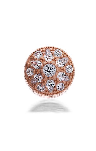 Kadın Rose Renk Taşlı Gümüş Charm