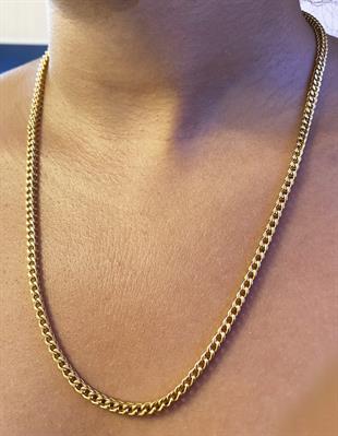 Kadın 3 mm Balıksırtı Model Çelik Kolye