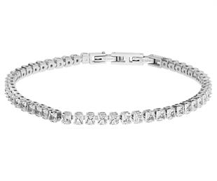 Kadın 3 mm Kare Taş Çelik Su Yolu Bileklik