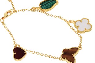 Kadın 4 Motifli Çelik Şans Bilekliği