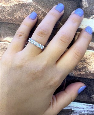 Kadın 5 Taş Gümüş Yüzük