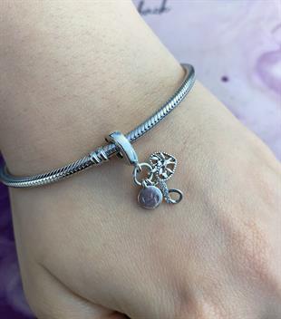 Kadın Aile Temalı Gümüş Charm