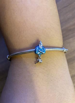 Kadın Alaadin in Sihirli Lambasında ki Cin Temalı Gümüş Charm