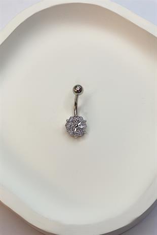 Kadın Altıgen Taş Model Çelik Piercing 
