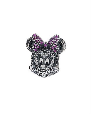 Kadın Antrasit Renk Detay Mickey Model Gümüş Charm