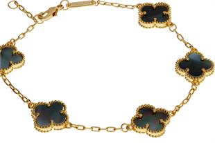 Kadın Antrasit Renk Yonca Model Çelik Bileklik