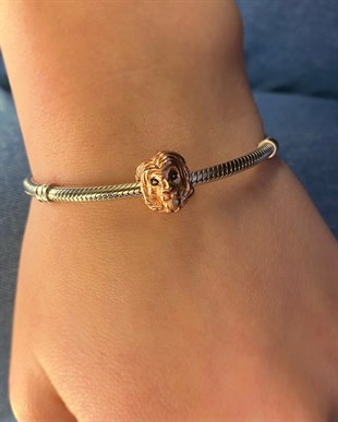 Kadın Aslan Başı Gümüş Charm