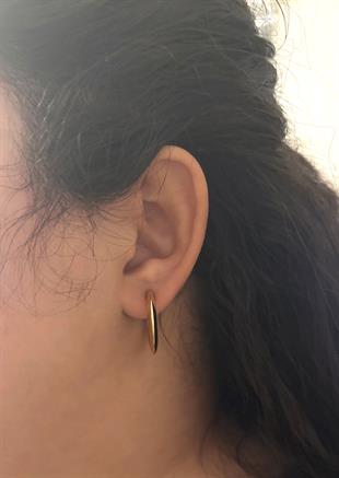 Kadın Ay Model Halka Çelik Küpe