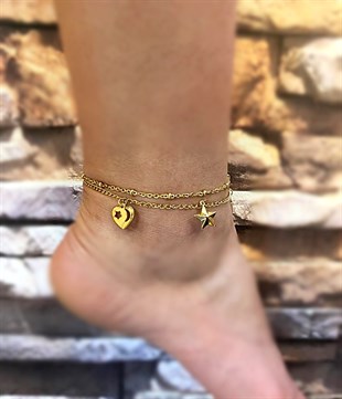 Kadın Ay ve Yıldız Detay Çelik Halhal