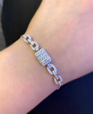 Kadın Baget Detay Gümüş Şık Bileklik