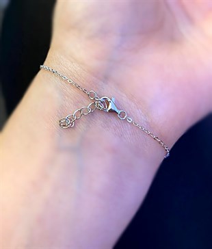 Kadın Baget Detay Gümüş Şık Bileklik