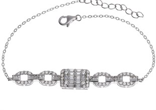 Kadın Baget Detay Gümüş Şık Bileklik