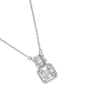 Kadın Baget Model Gümüş Kolye