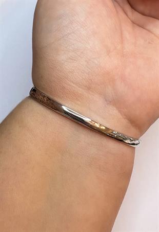 Kadın Baget Taş Detay Çelik Bilezik