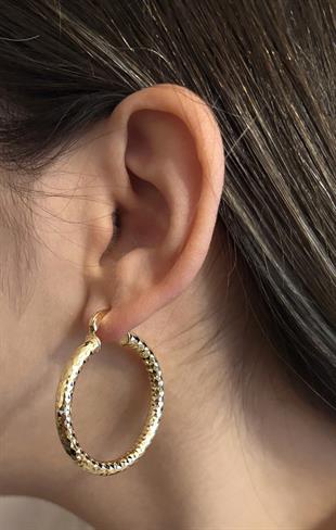 Kadın Baklava Desen Model Parlak Çelik Küpe