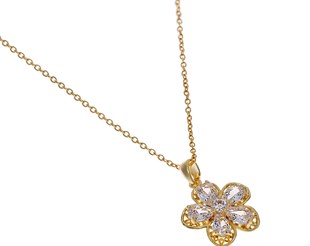 Kadın Çiçek Model Çelik Kolye