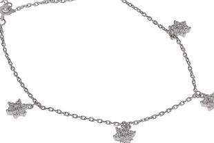 Kadın Çiçek Model Gümüş Halhal