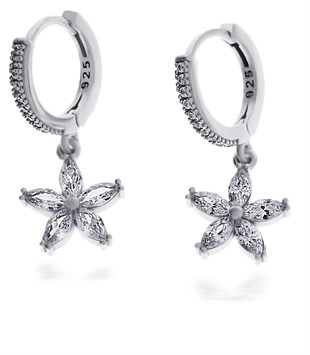 Kadın Çiçek Model Gümüş Küpe